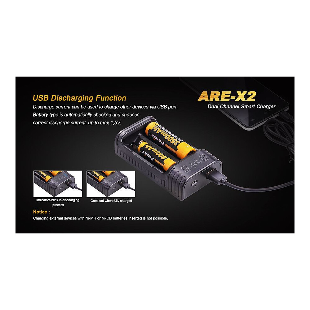 Fenix AREX2 Battery Charger & Power Bank in Black