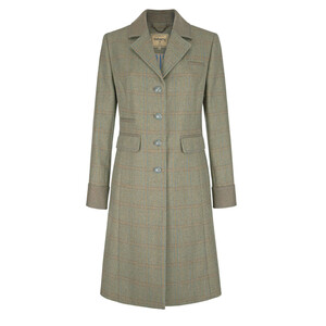 TD Dubarry Blackthorn Long Tweed Coat Size 14 in Connacht Acorn