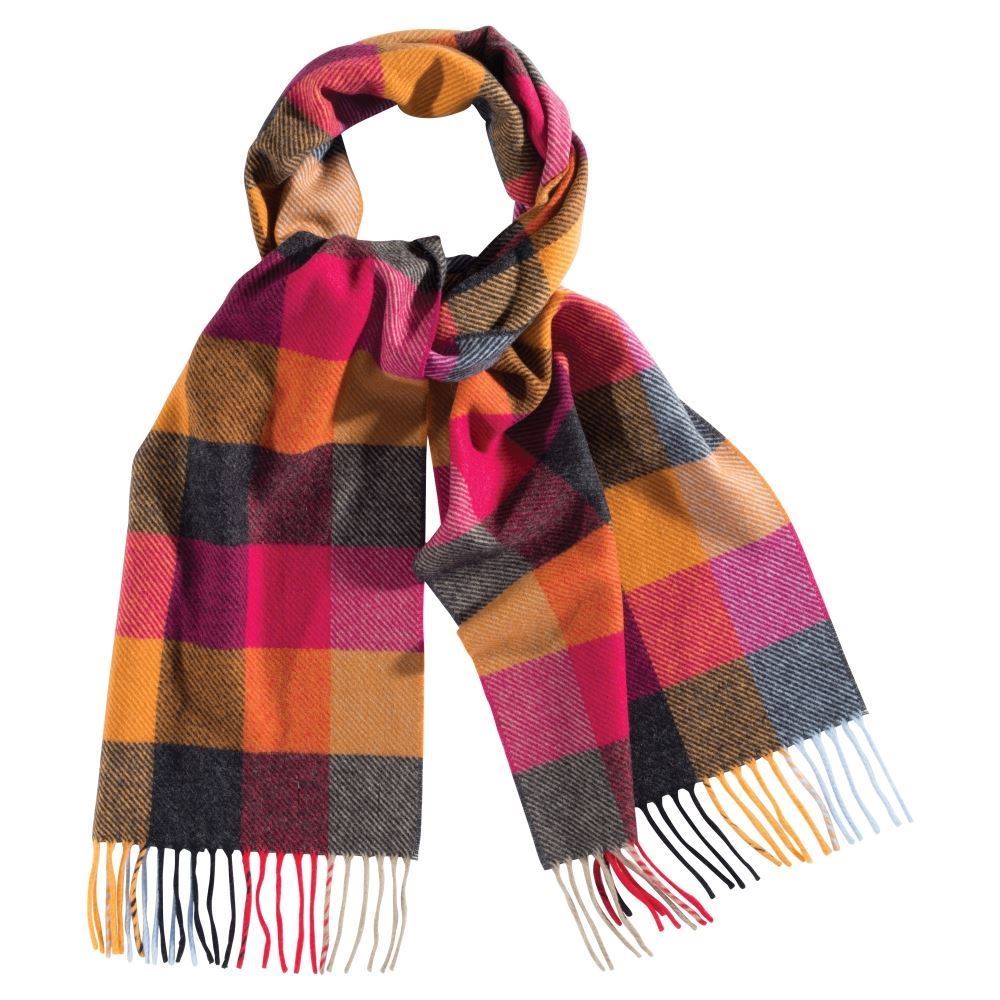 Alan Paine Alan Paine Block Colour Check Scarf - 