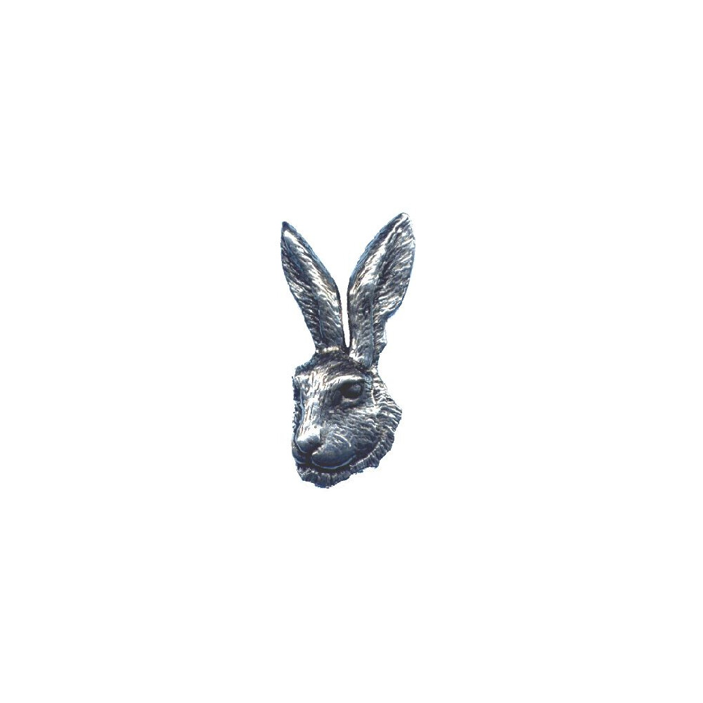 Running Rabbit Pewter Pin Badge – Vintage Style Woodland Hare, UK Made