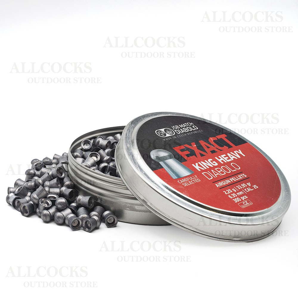JSB Exact King Heavy Diabolo Pellets .25 6.35 Allcocks
