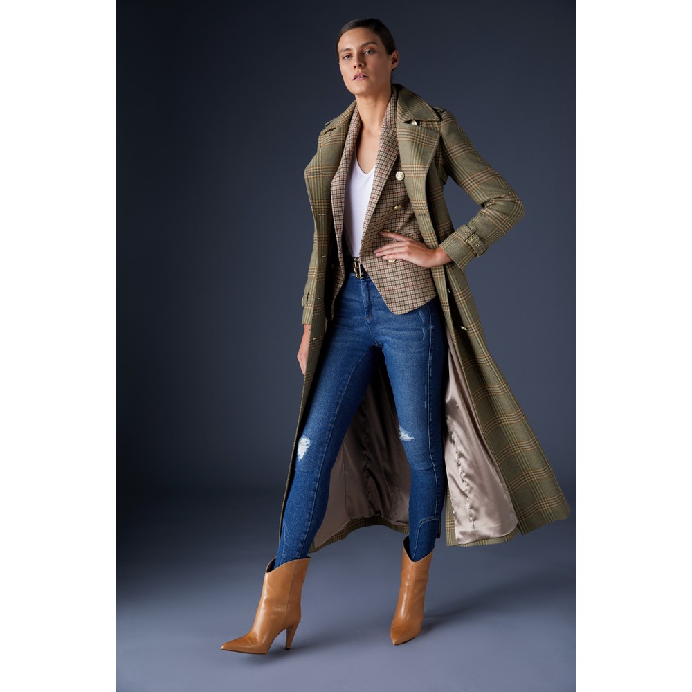 Holland Cooper Marlborough Full Length Trench Coat in Leveret