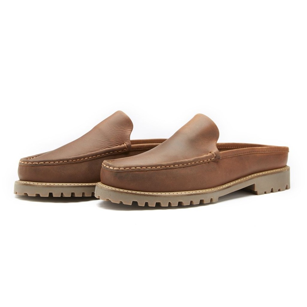 Chatham Hart Leather Mules in Tan