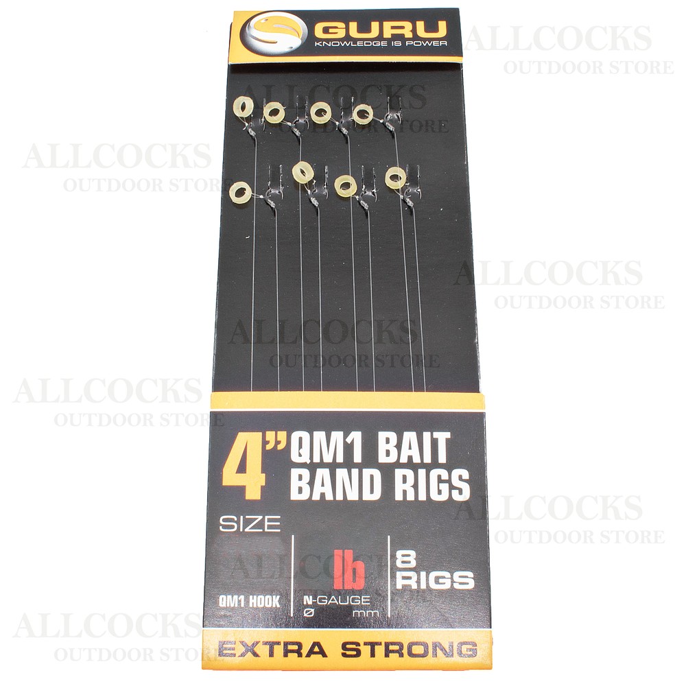 Guru Bait Band Rigs 4 Inch QM1 Hook in Transparent