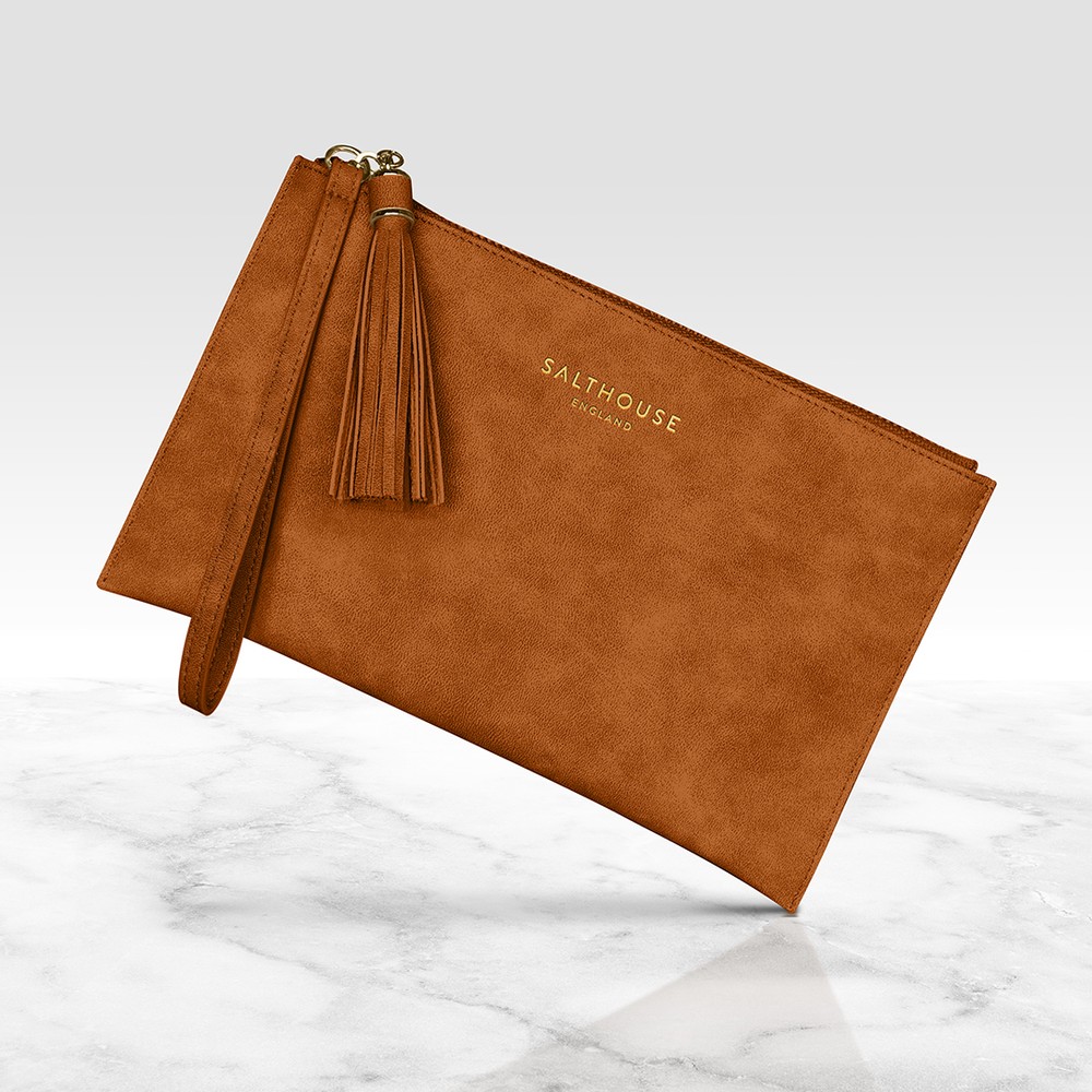 Salthouse England Serafina Clutch Bag Toffee