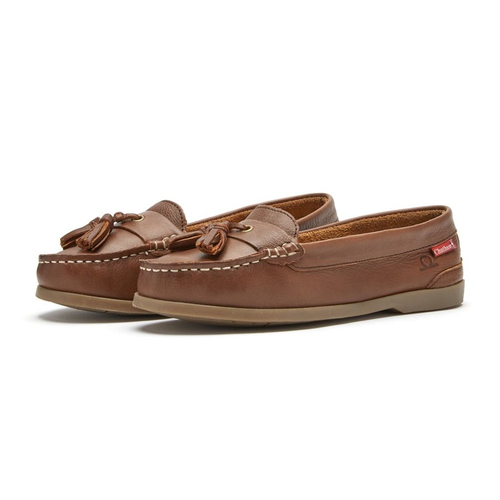 Chatham Arora Leather Tassel Loafer Brown