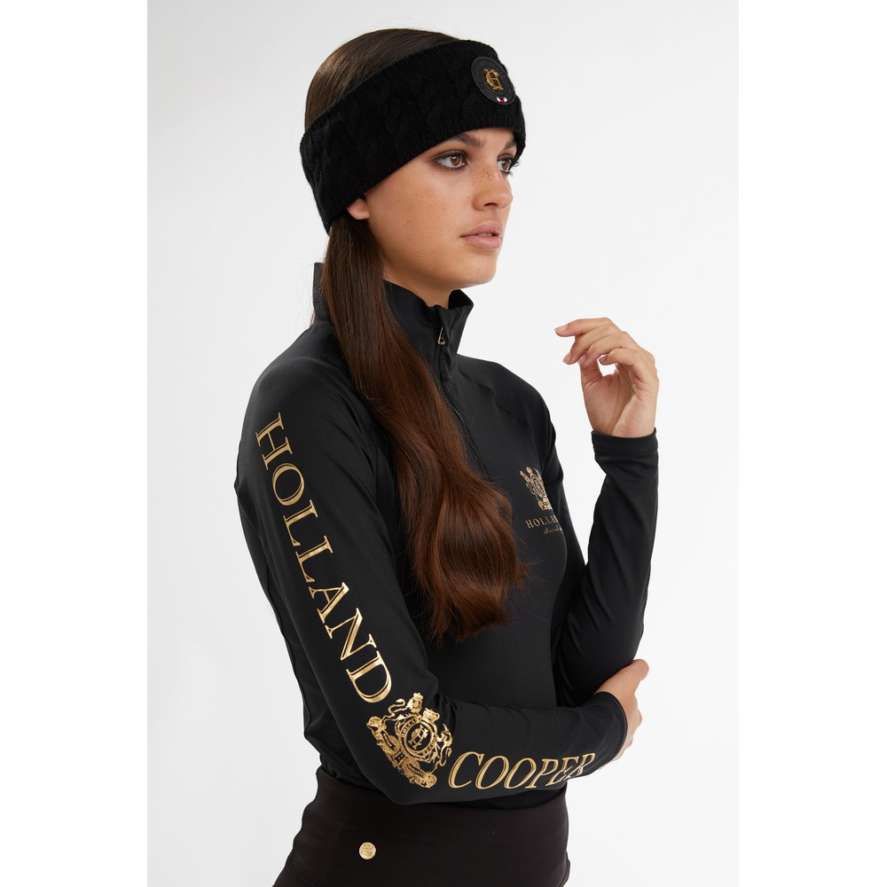 Holland Cooper Luxe Cable Knit Headband Black