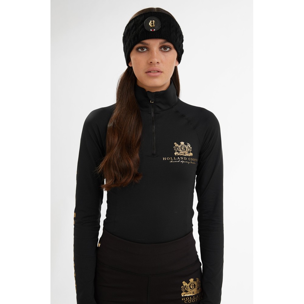 Holland Cooper Luxe Cable Knit Headband Black
