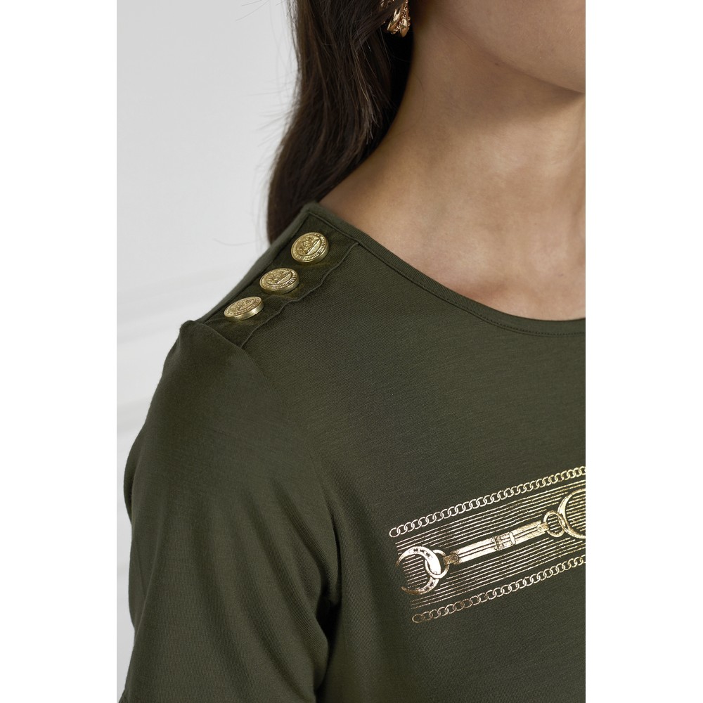 Holland Cooper Stirrup Tee Khaki
