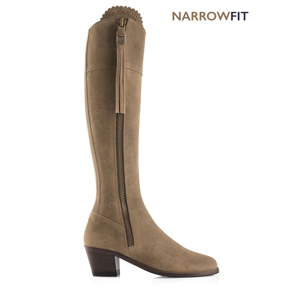 Fairfax & Favor Heeled Regina Boot Narrow Fit in Taupe