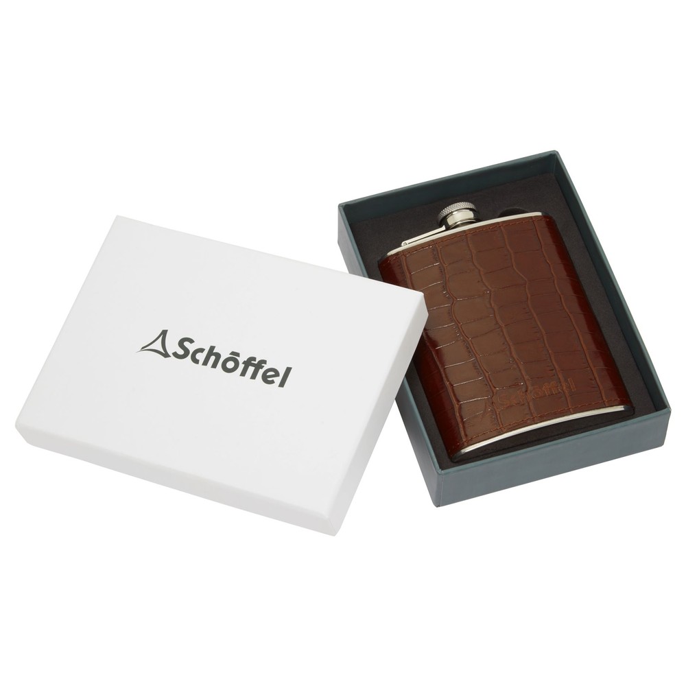Schoffel Hip Flask Dark Brown