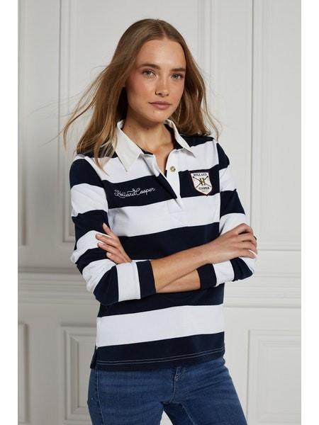 Holland Cooper Hurlingham Sweatshirt White/Navy Blue Stripe