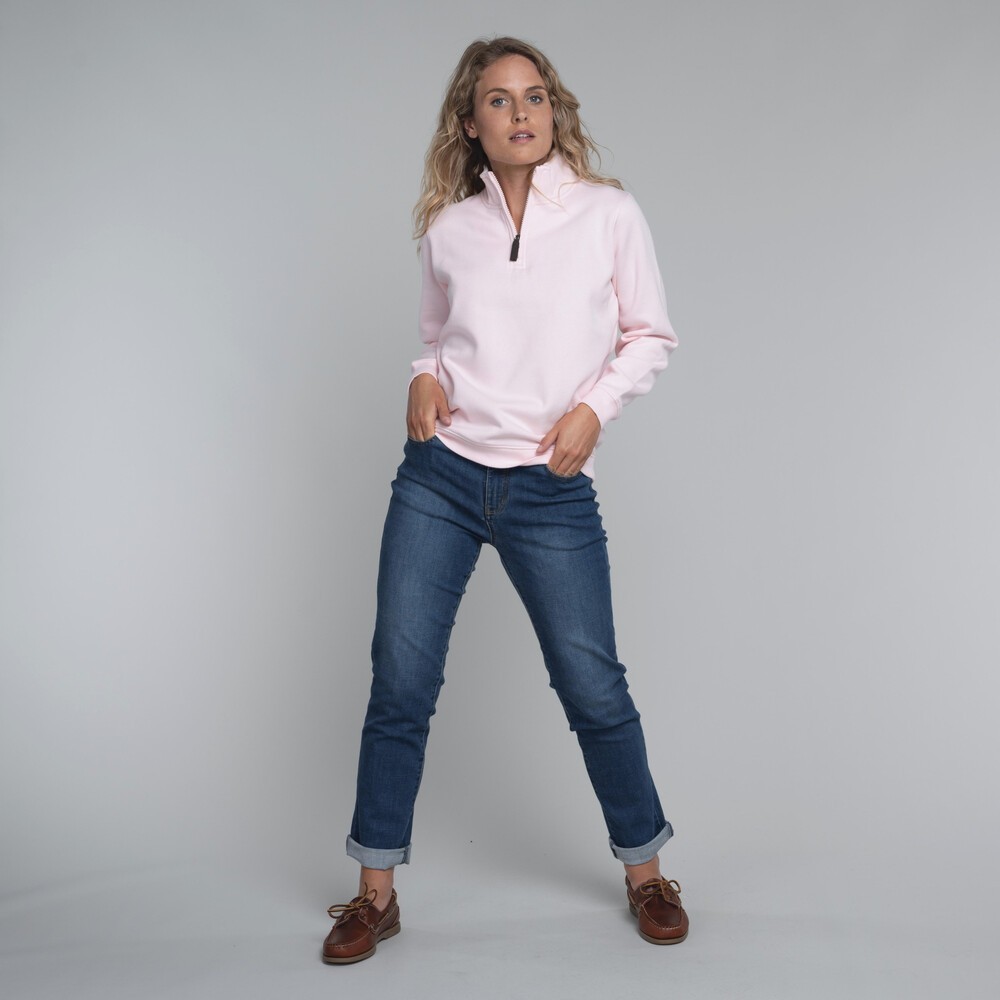 Schoffel Sennen Cove Ladies 1/4 Zip Sweatshirt in Blush Pink