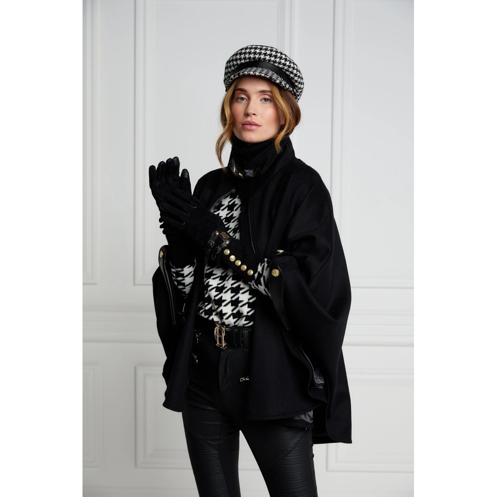 Holland Cooper Monogram Suede Gloves Black