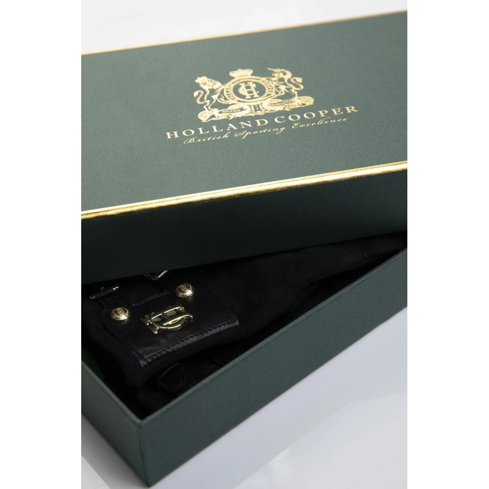 Holland Cooper Monogram Suede Gloves Black