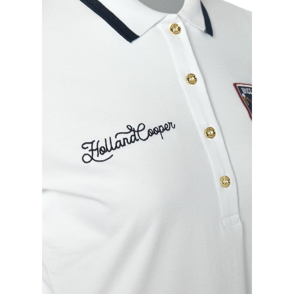 Holland Cooper Classic Long Sleeve Polo Shirt White