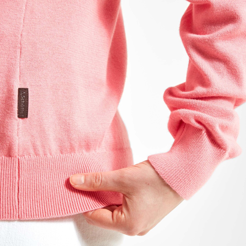 Schoffel Polperro Pima Cotton 1/4 Zip Flamingo