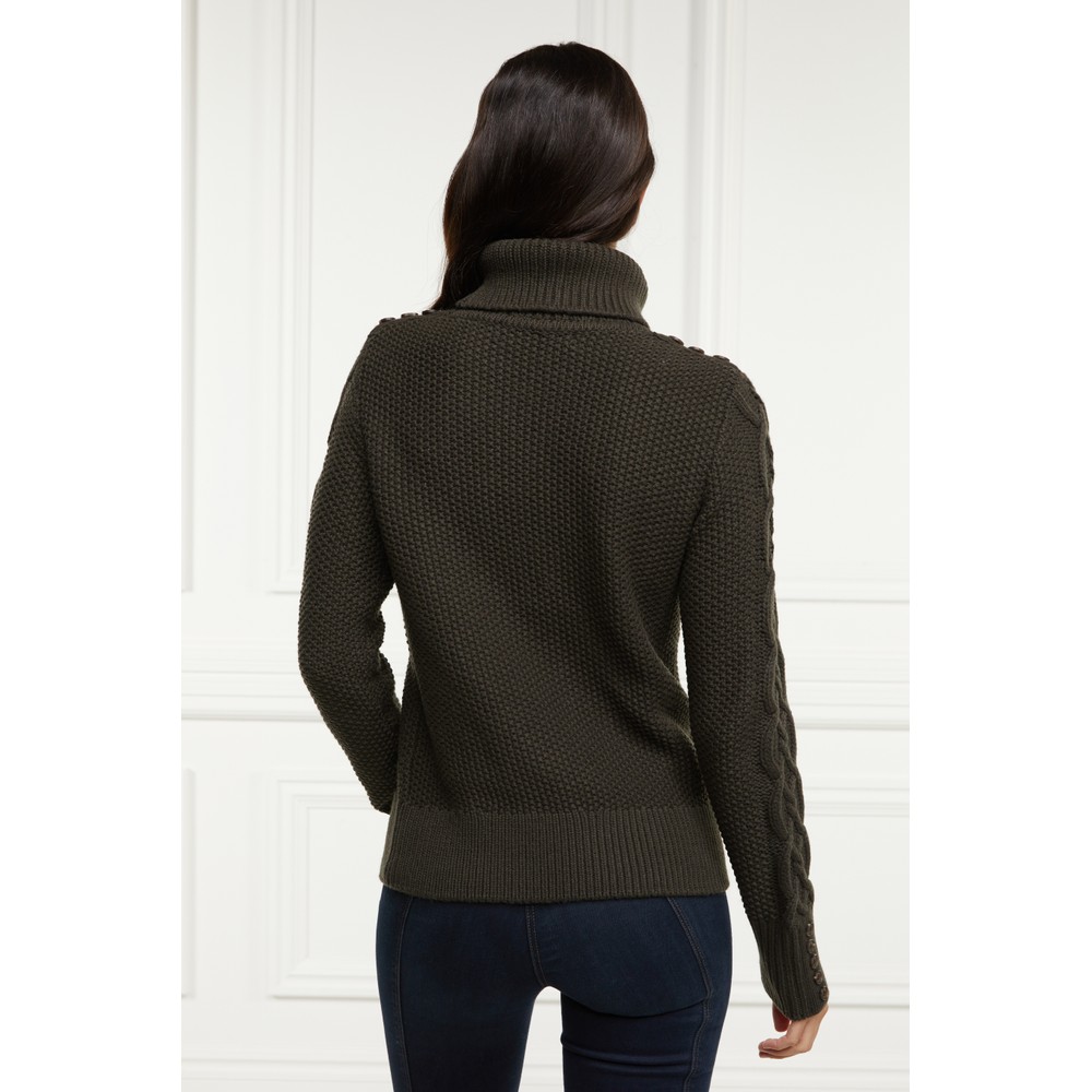 Holland Cooper Cortina Roll Neck Knit Fern Green