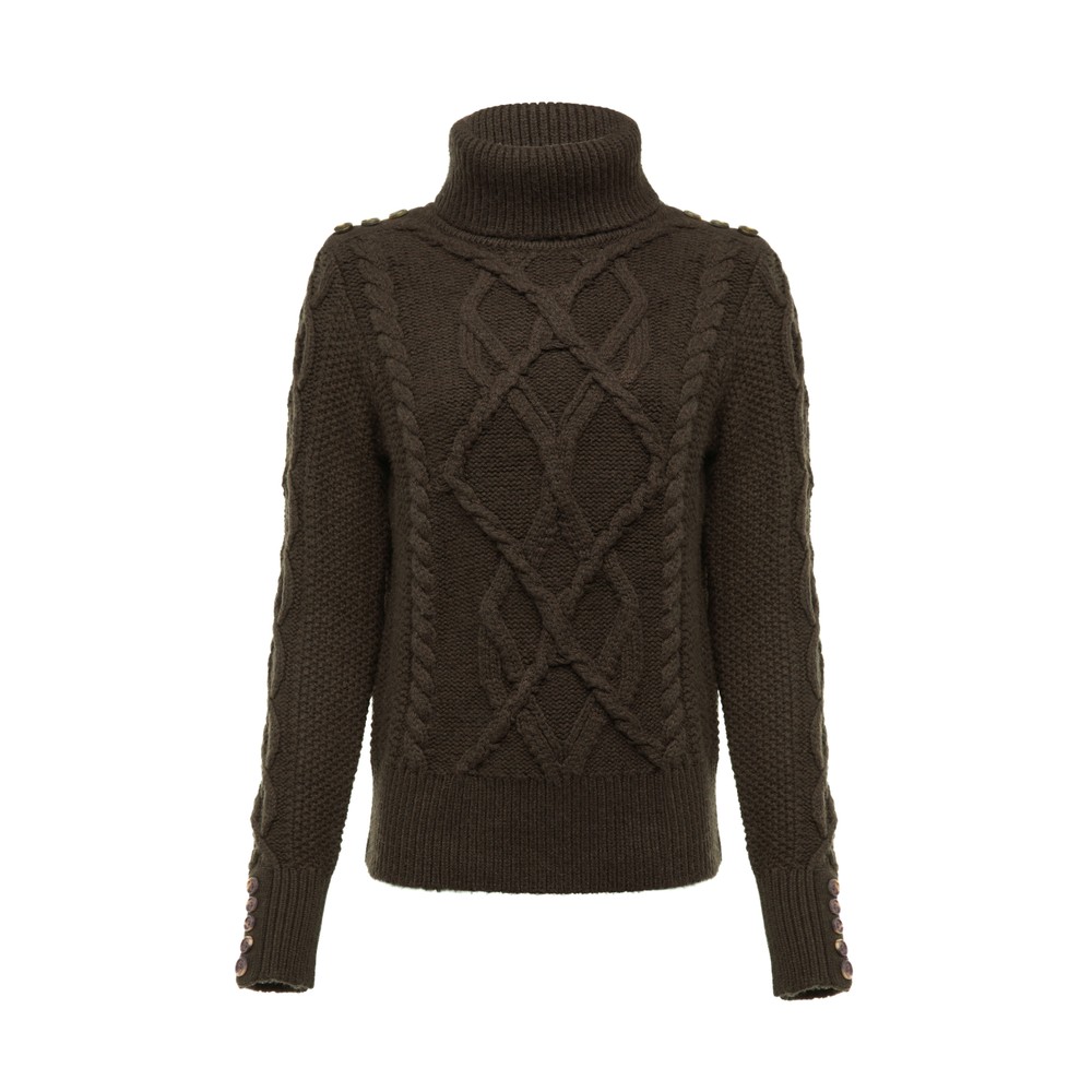 Holland Cooper Holland Cooper Cortina Roll Neck Knit - Fern Green