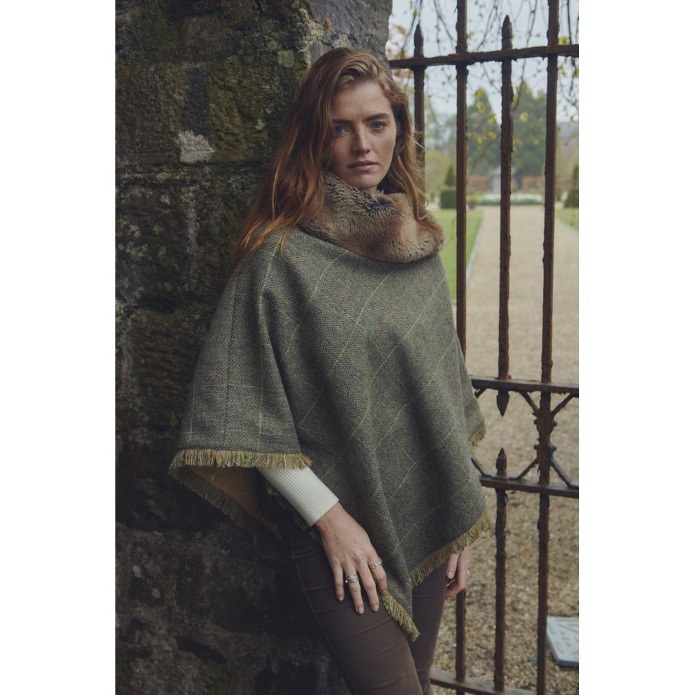 Dubarry of Ireland Dubarry Silverfir Women's Tweed Poncho Thistle