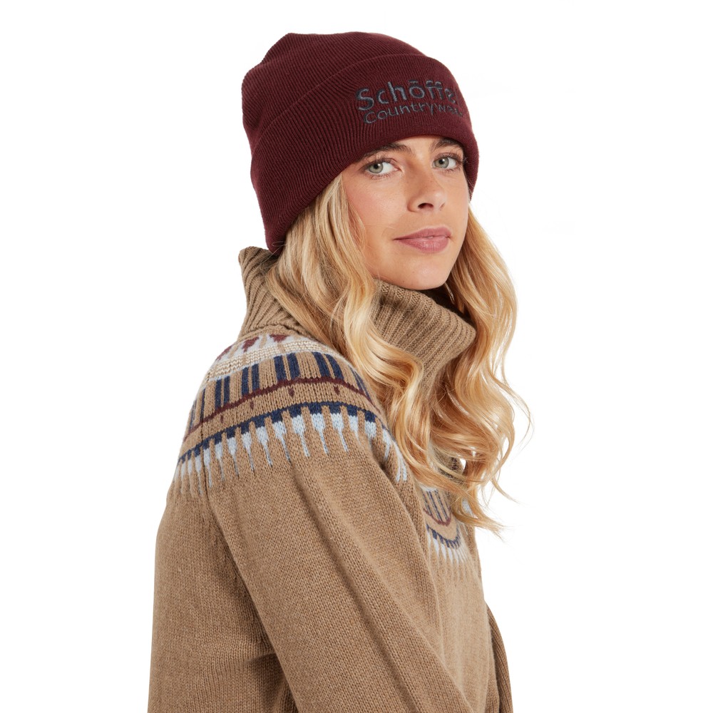 Schoffel Exeter Beanie Hat Wine Wine