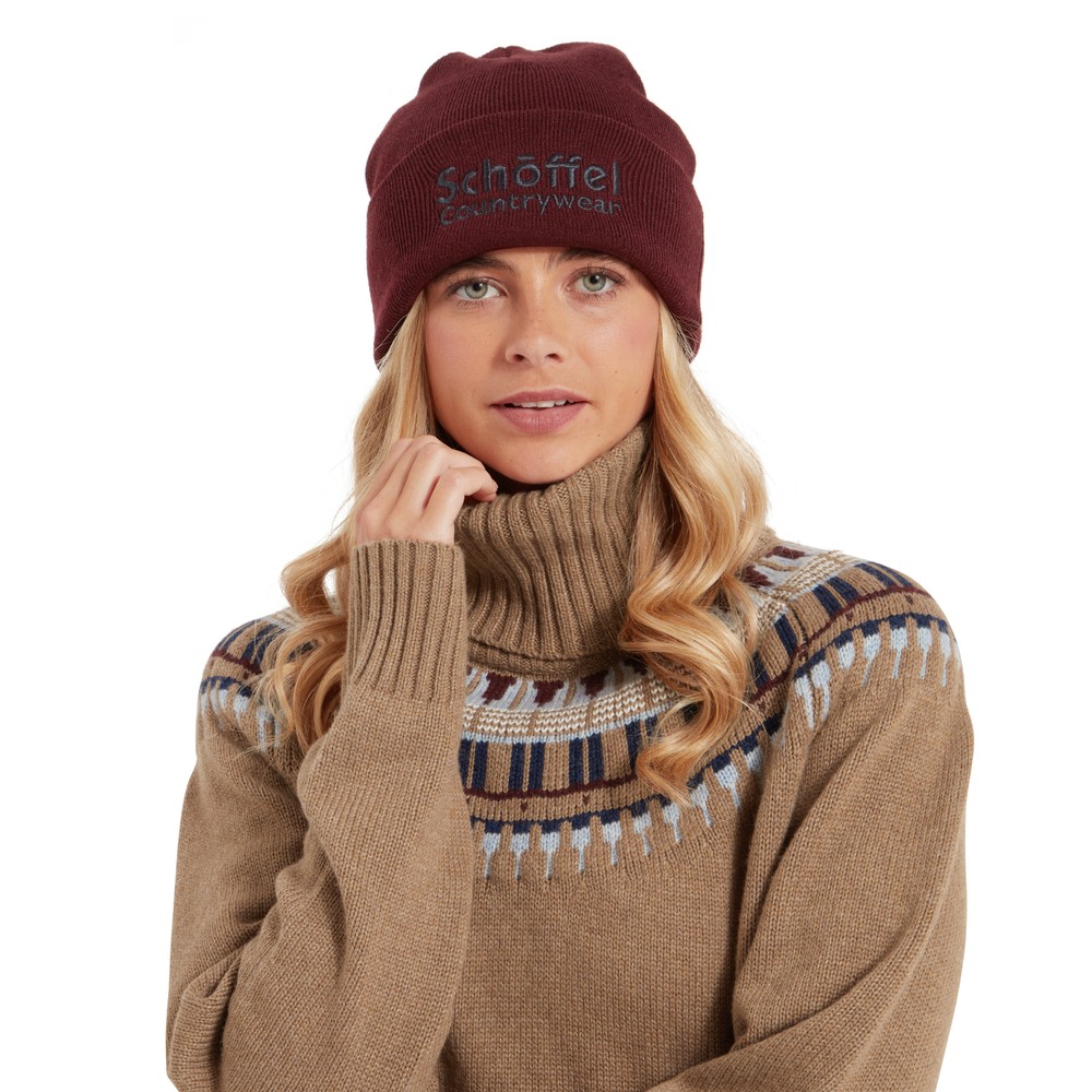 Schoffel Exeter Beanie Hat Wine Wine