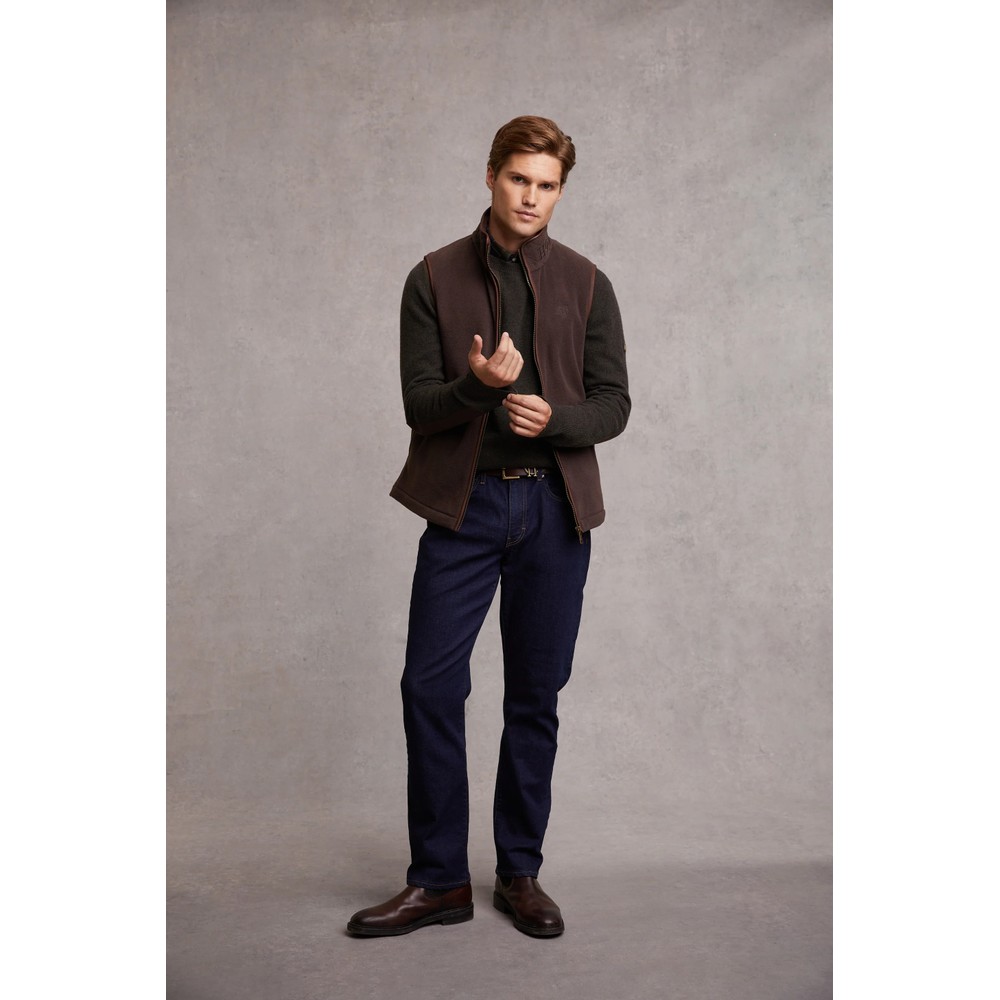 Holland Cooper Country Fleece Gilet for Men Chocolate