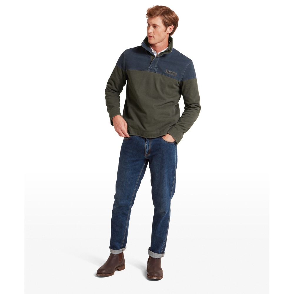 Schoffel Helford Heritage Sweatshirt Peat Green 
