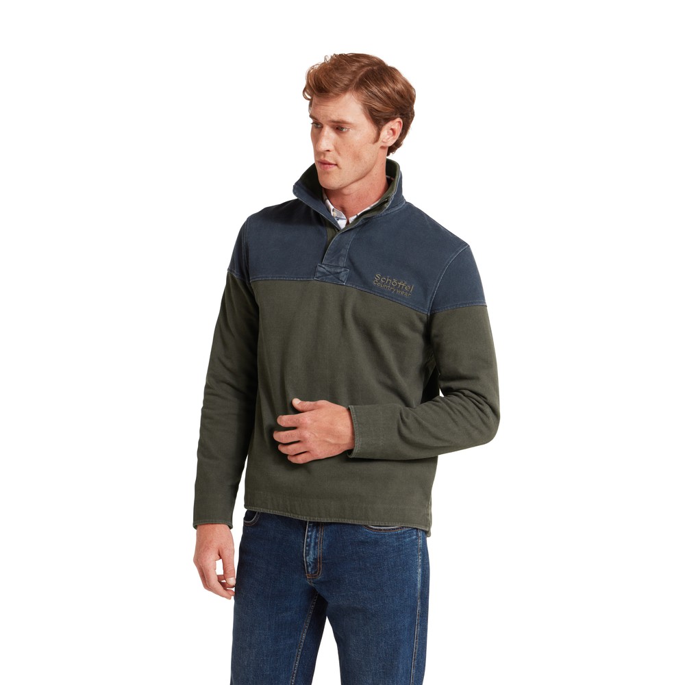 Schoffel Helford Heritage Sweatshirt Peat Green 
