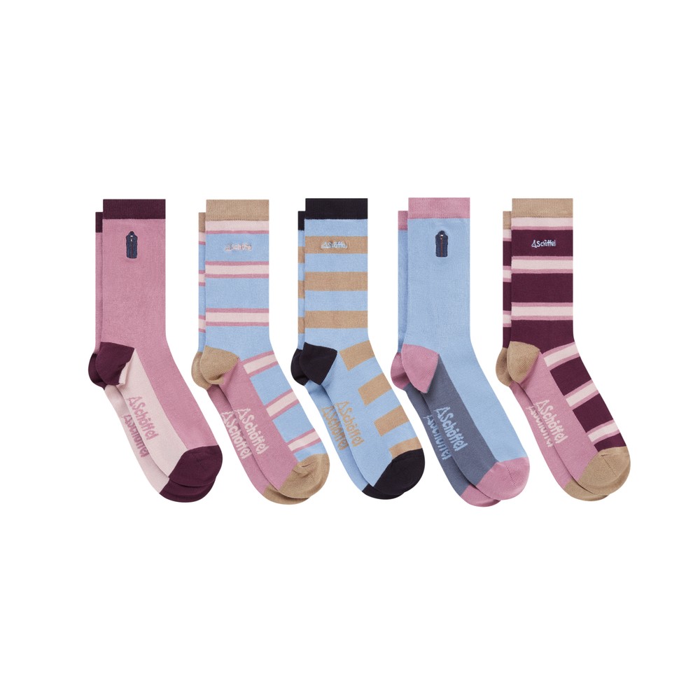 Schoffel Womens Bamboo Socks (Box Of Five) Lindon Mix