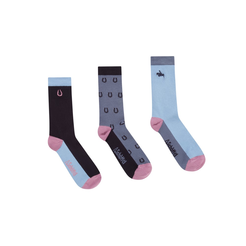 Schoffel Women Bamboo Sock (Box Of Three) Equestrian Mix 