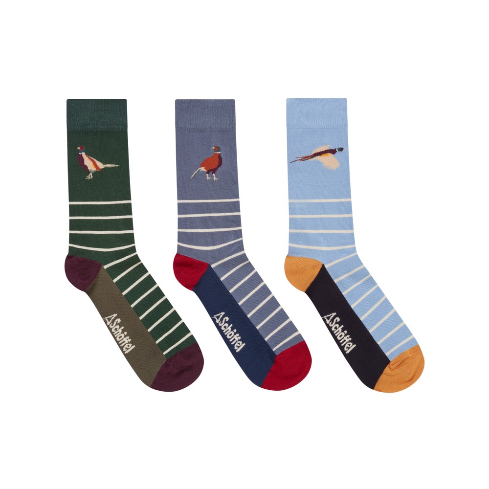 Schoffel Bamboo Sock (Box Of Three) Pheasant Mix 