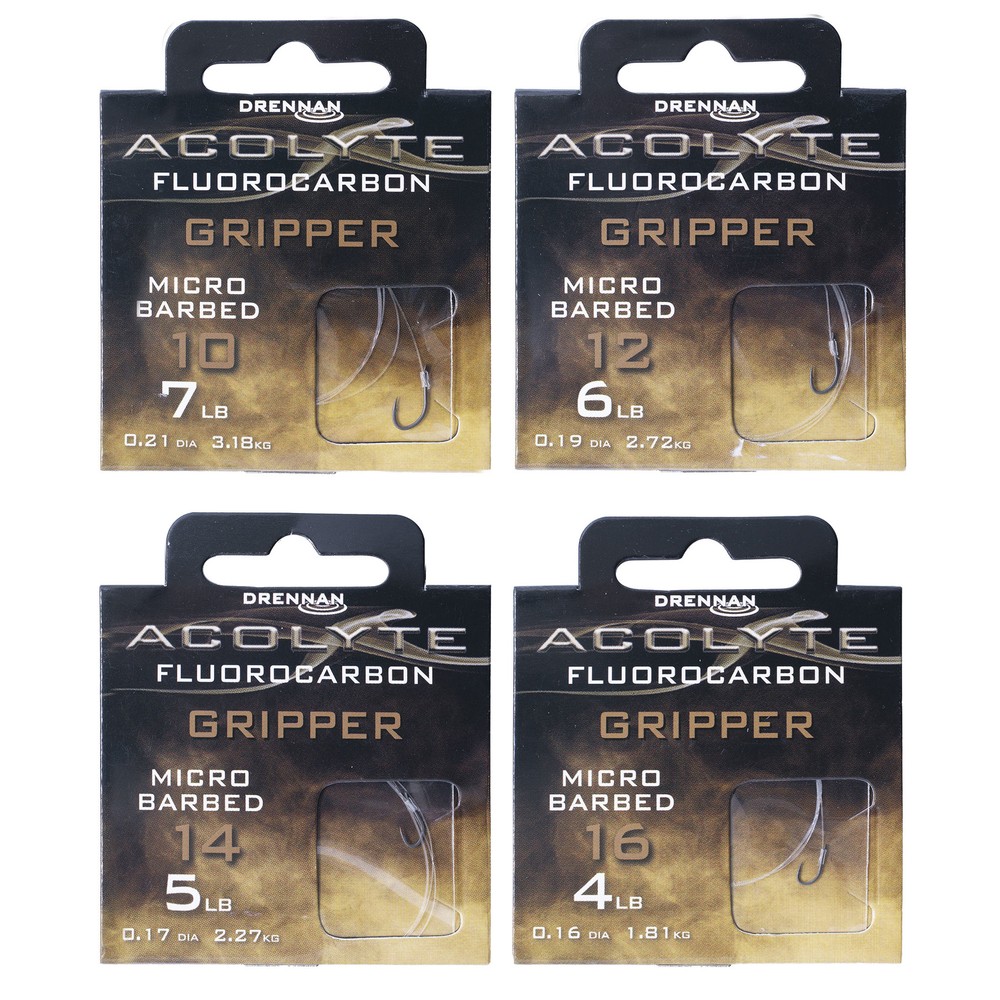 Drennan Acolyte Gripper - Hooks to Fluorocarbon - Micro Barbed