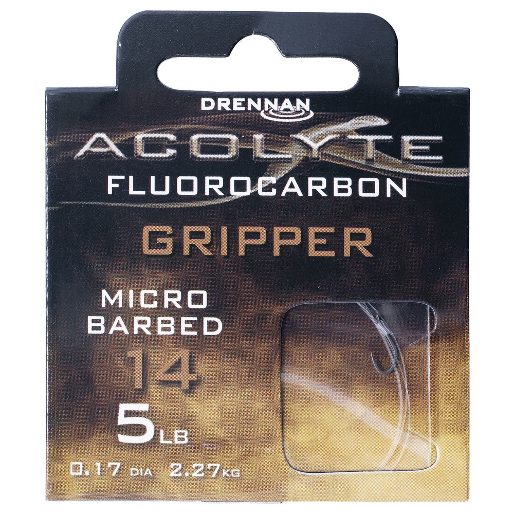 Drennan Acolyte Gripper - Hooks to Fluorocarbon - Micro Barbed Transparent