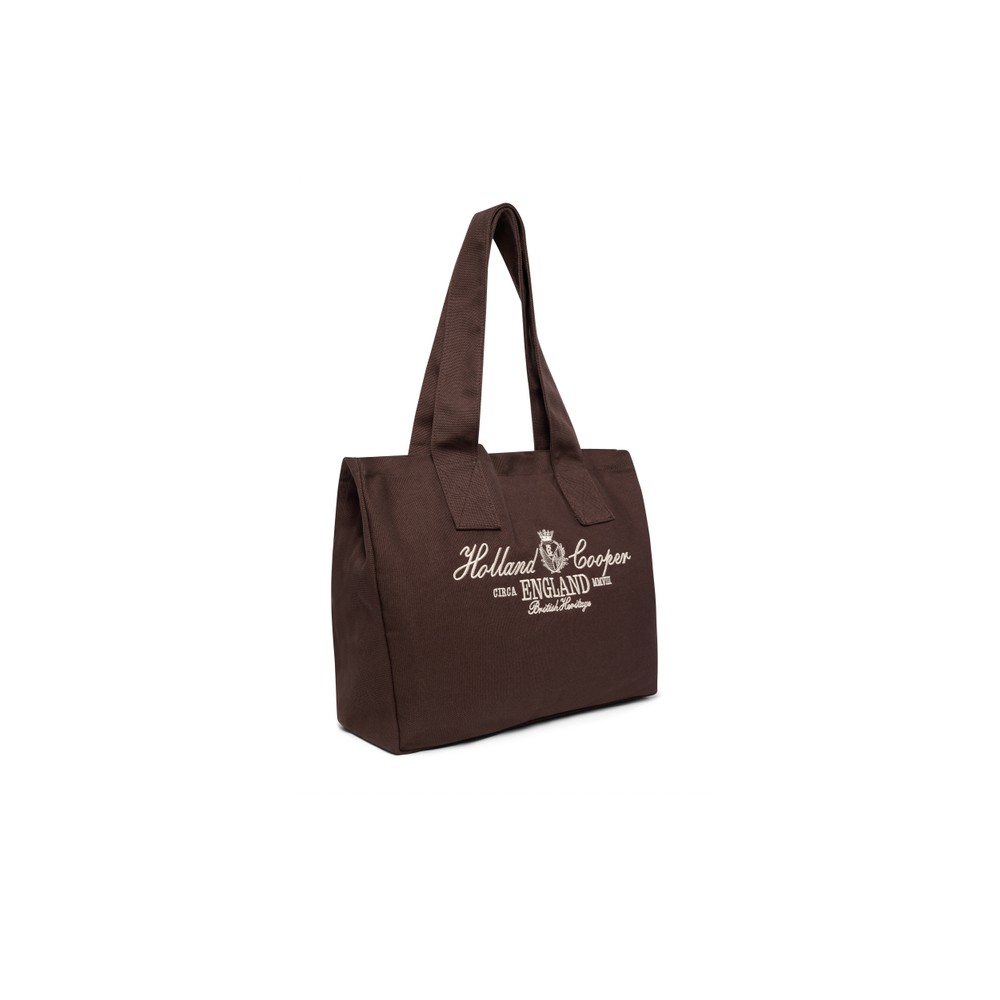 Holland Cooper Essential Tote Bag Chocolate Ecru