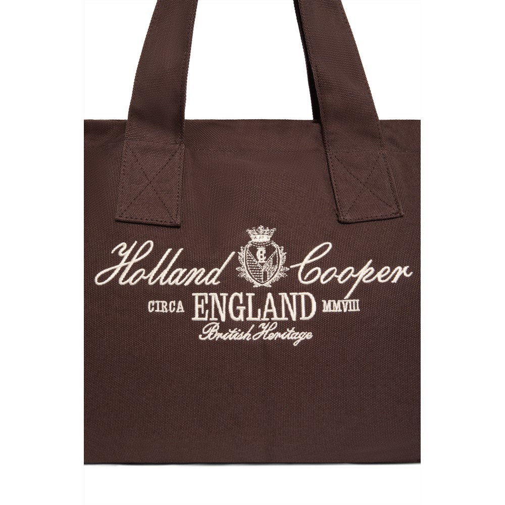 Holland Cooper Essential Tote Bag Chocolate Ecru