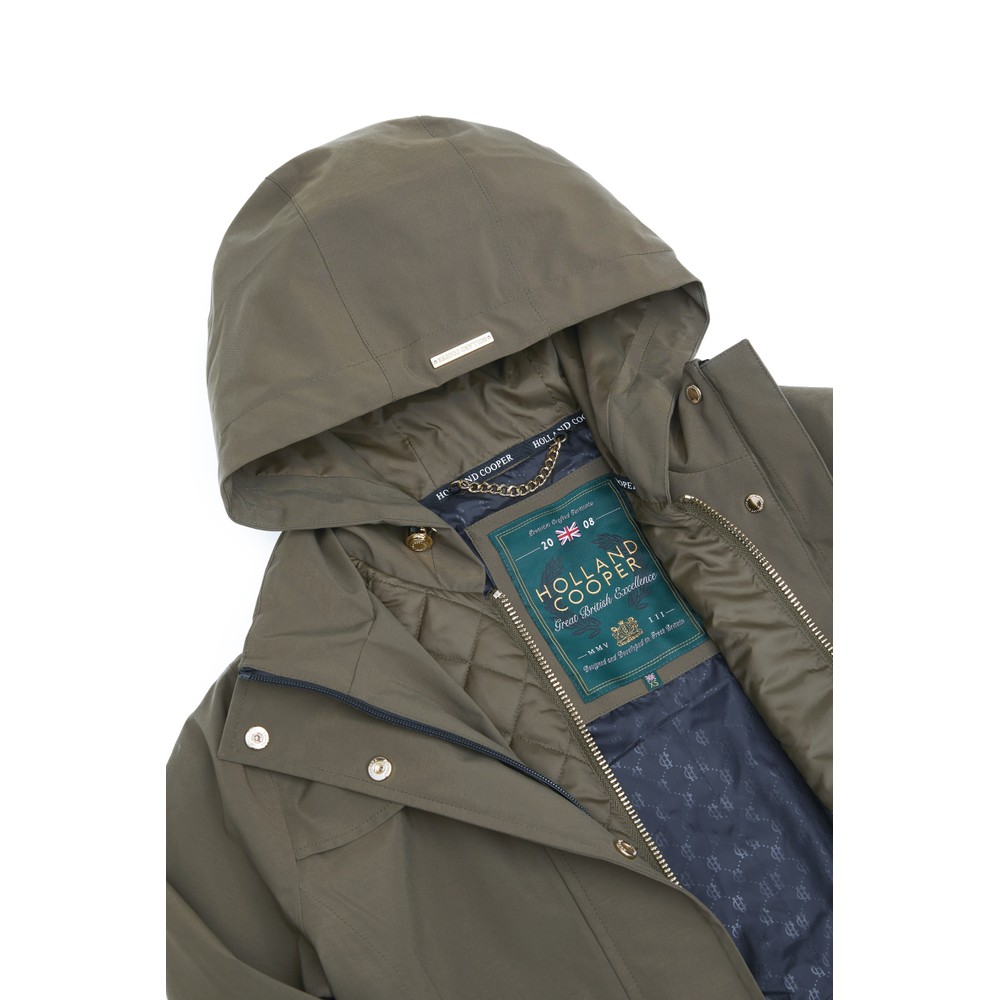 Holland Cooper Folgate Rain Coat Soft Khaki