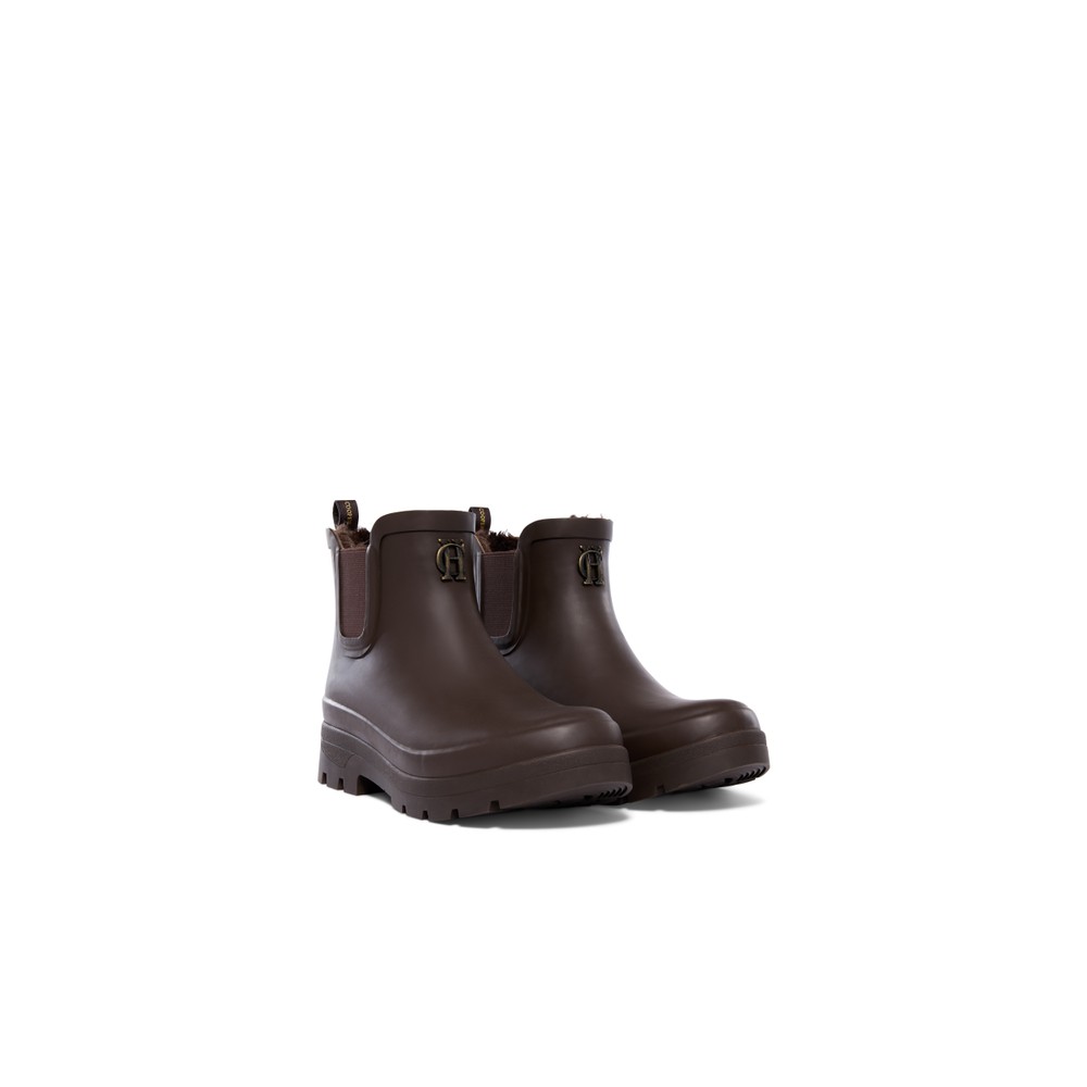 Holland Cooper Holland Cooper Sherpa Lined Chelsea Wellington - Chocolate Matte Gold