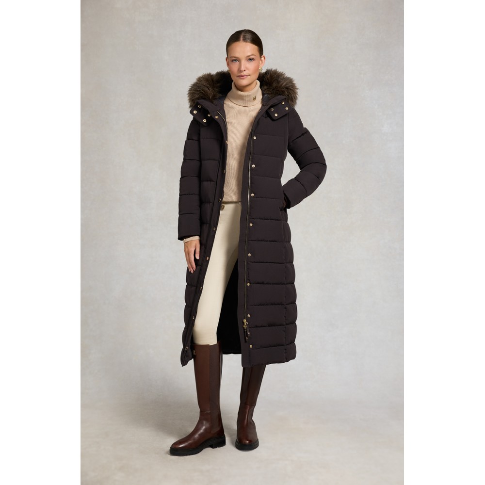 Holland Cooper Stoneleigh Longline Coat Chocolate