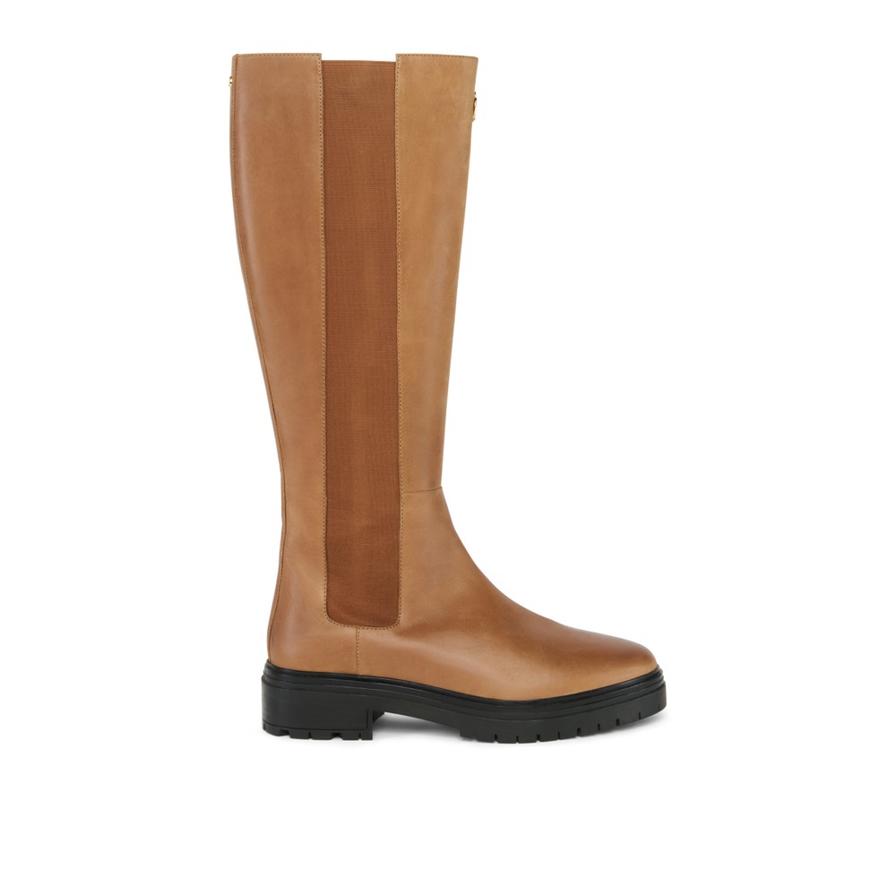 Holland Cooper Astoria Knee Boot Vintage Tan Leather