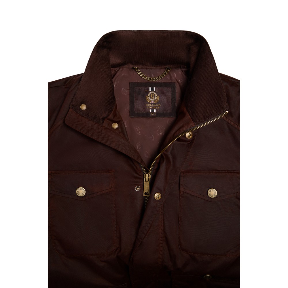 Holland Cooper Four Pocket Wax Jacket Chocolate