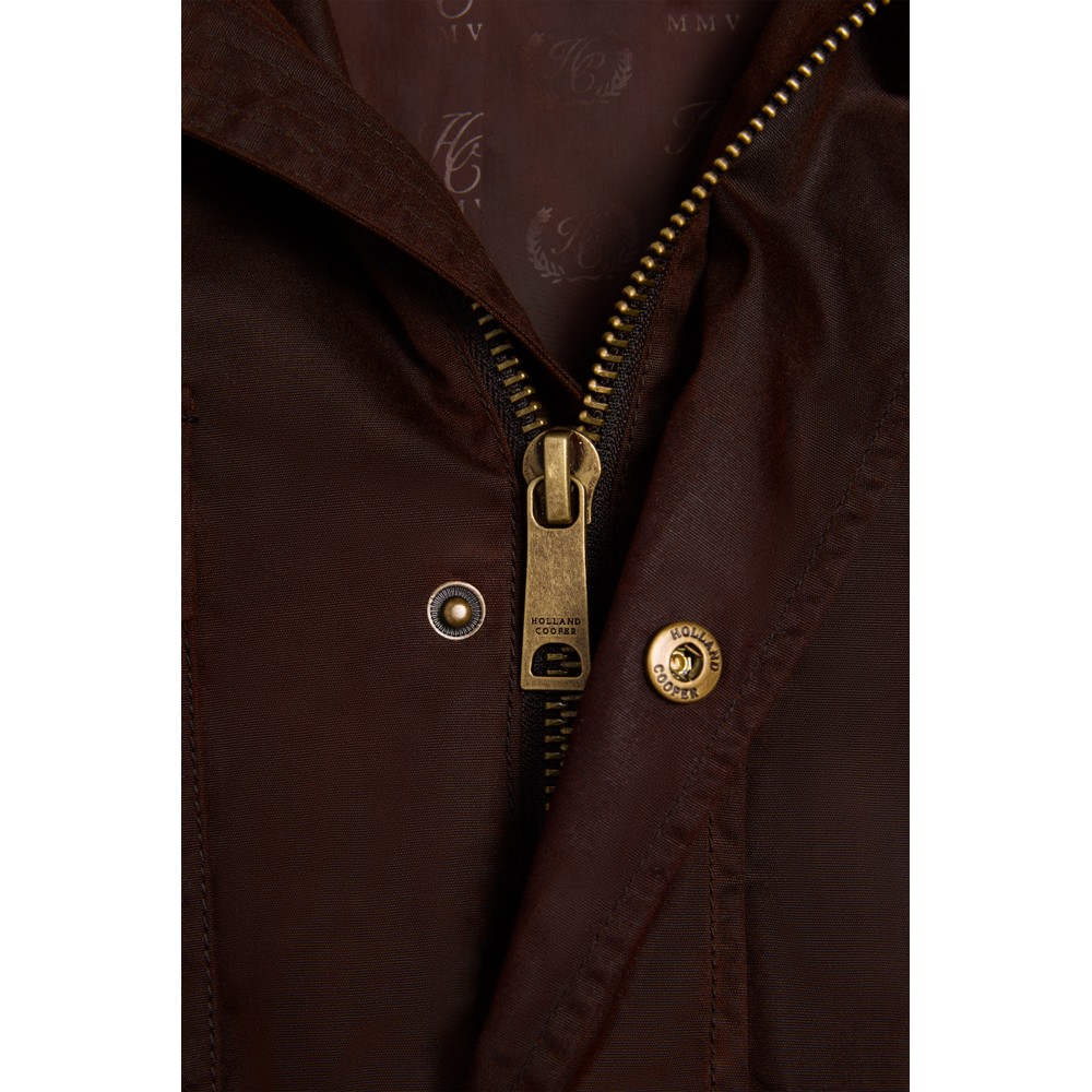 Holland Cooper Four Pocket Wax Jacket Chocolate