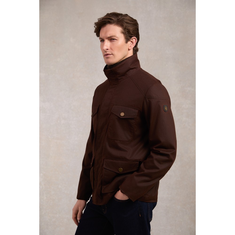 Holland Cooper Four Pocket Wax Jacket Chocolate