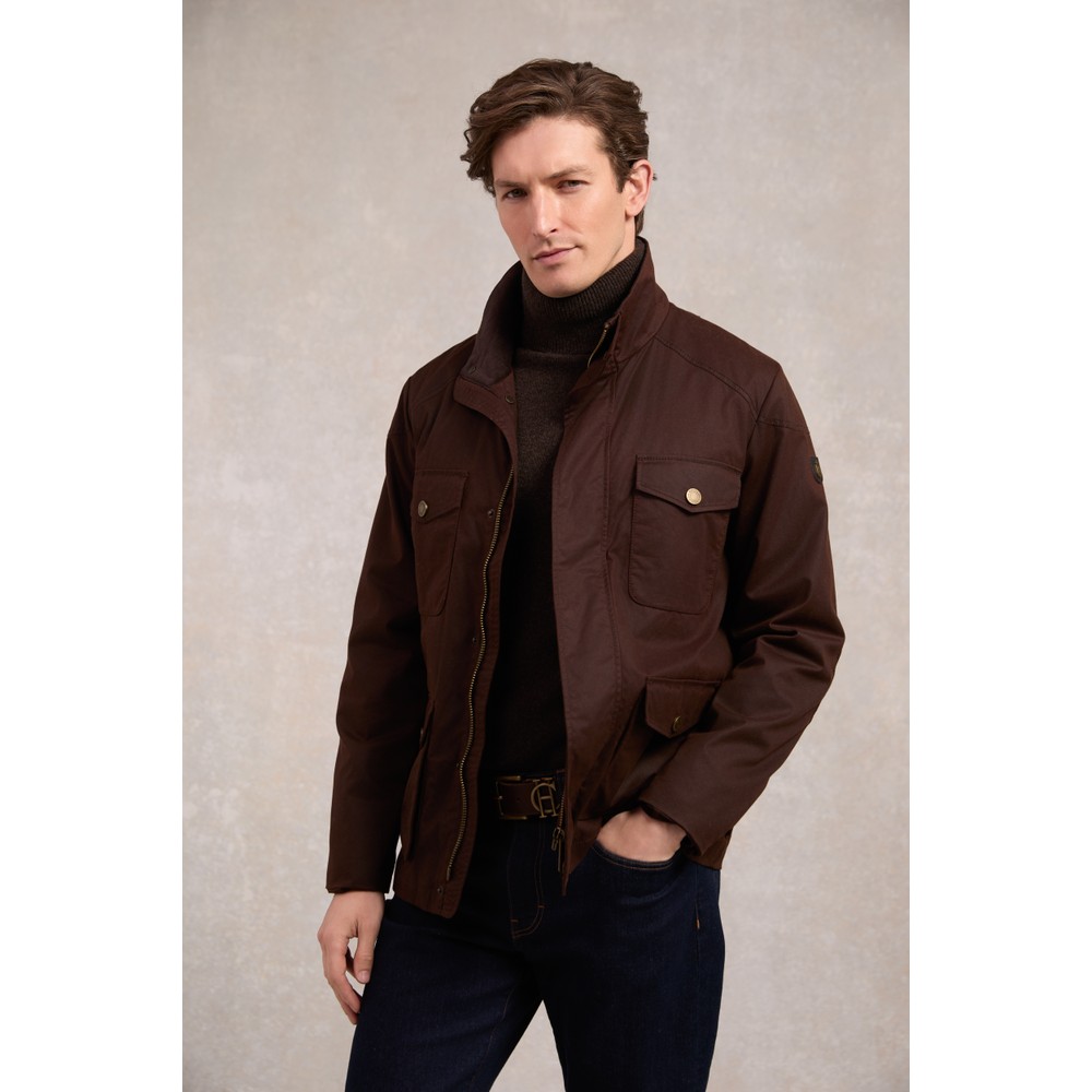 Holland Cooper Four Pocket Wax Jacket Chocolate