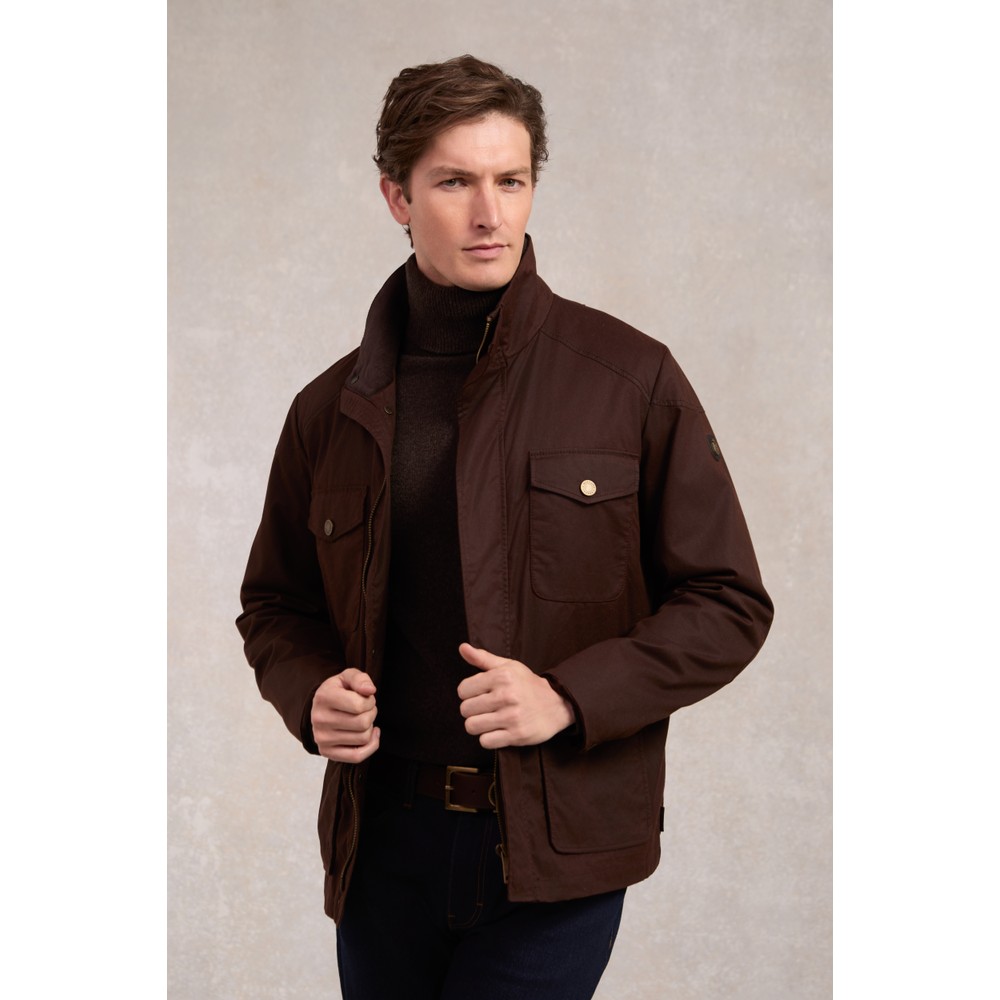 Holland Cooper Four Pocket Wax Jacket Chocolate
