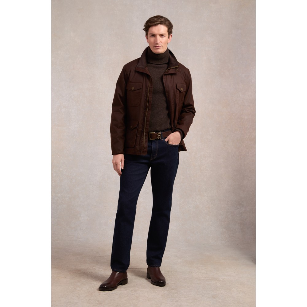 Holland Cooper Four Pocket Wax Jacket Chocolate