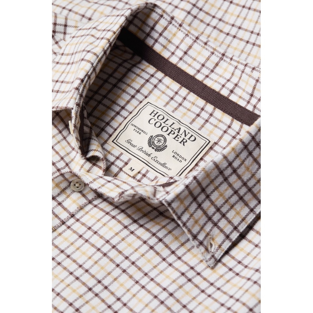 Holland Cooper Men's Classic Button Down Shirt Cheltenham Camel Check