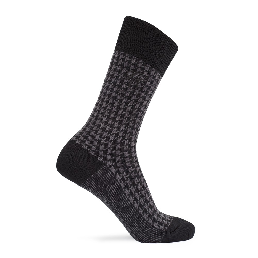 Holland Cooper Men's Sock Gift Box Charcoal Houndstooth Set