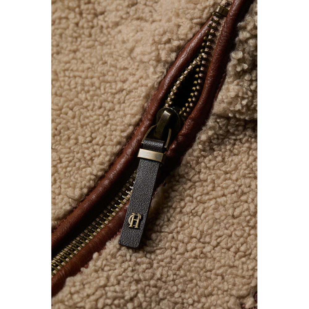Holland Cooper Country Fleece Jacket Natural Borg