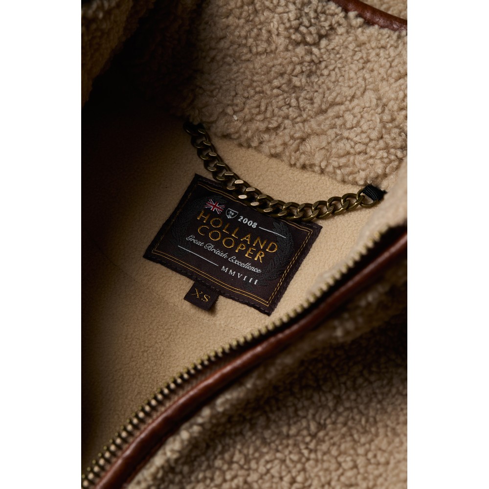Holland Cooper Country Fleece Jacket Natural Borg